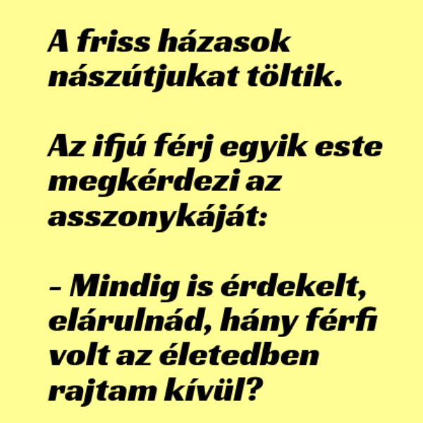 Vicc: A friss házasok nászútjukat töltik – …