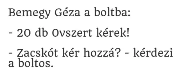 Vicc: 20 db 0vszert kérek –  … kattints a folytatásért