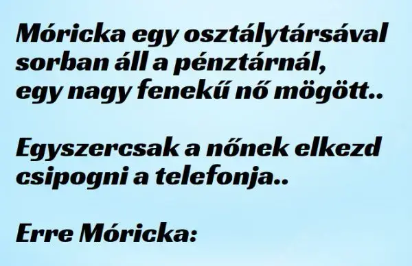 Vicc: Móricka a sorban áll, egy nagy fenekű nő mögött –  … kattints a folytatásért