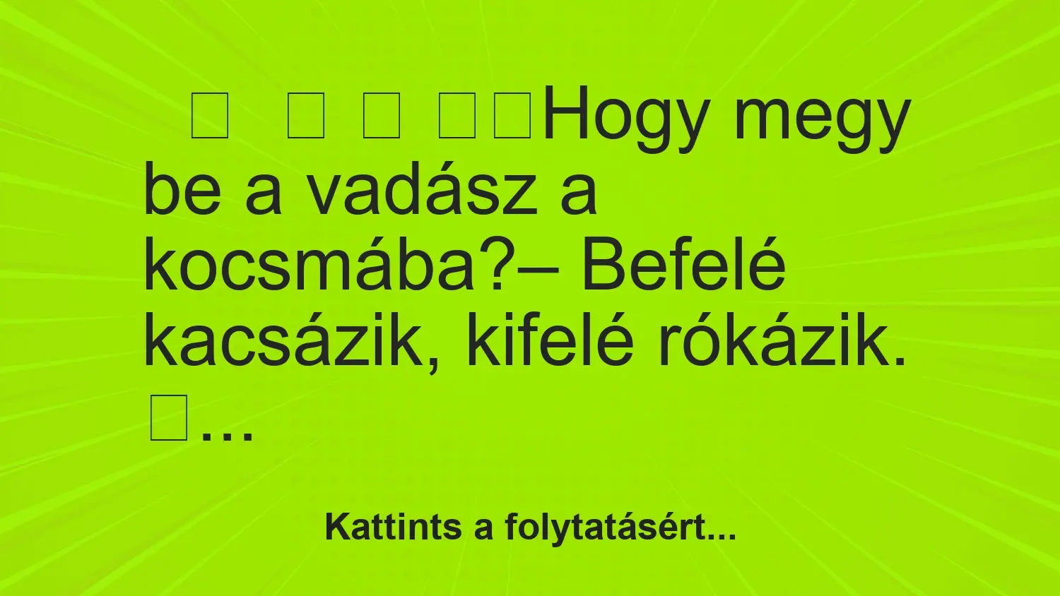 Vicc: Vadász a kocsmában…