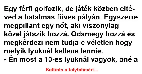 Vicc: Egy férfi golfozik…