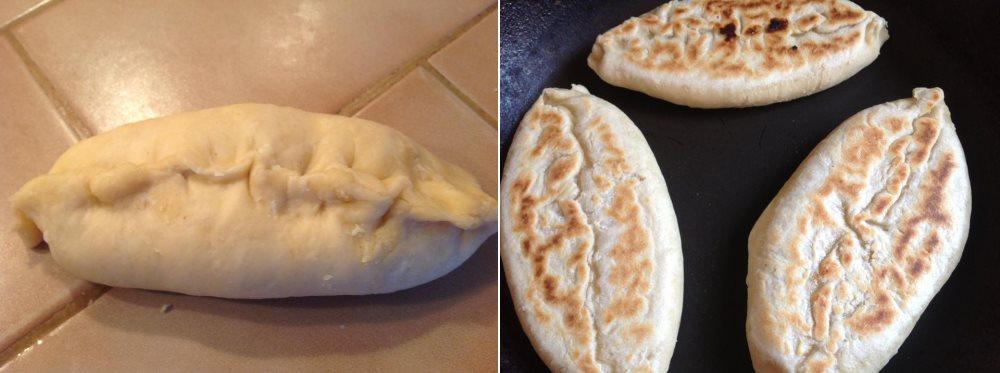 Pupusas sütés előtt és után