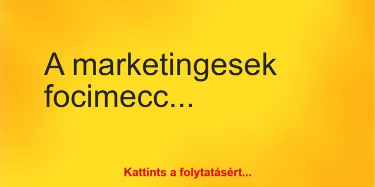 Vicc: A marketingesek focimeccset játszanak