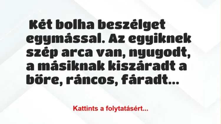 Vicc: Két bolha beszélget egymással…