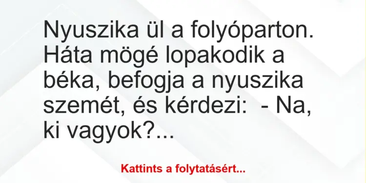 Vicc: Nyuszika ül a folyóparton. Háta mögé lopakodik a béka, befogja a nyuszika…