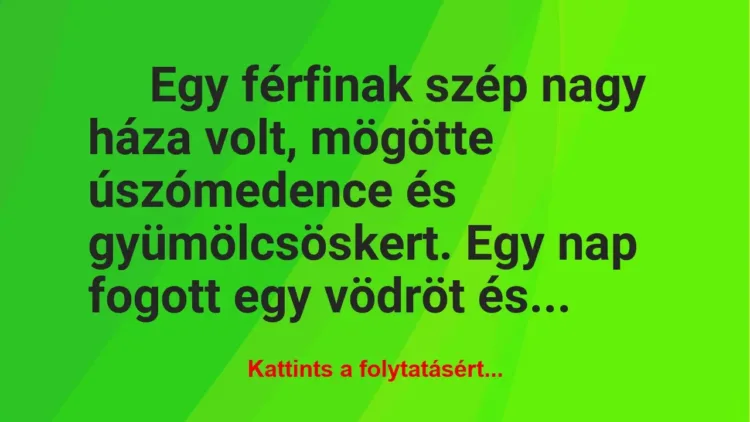 Vicc: Egy férfinak szép nagy háza volt