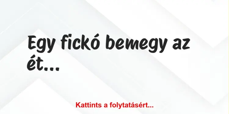 Vicc: Egy fickó bemegy az étterembe