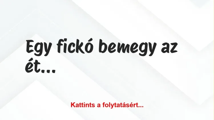 Vicc: Egy fickó bemegy az étterembe