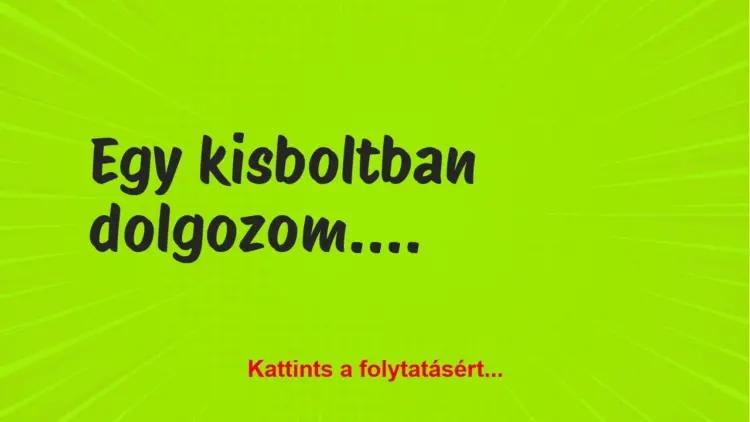 Vicc: Egy kisboltban dolgozom