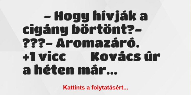 Vicc:
– Hogy hívják a cigány börtönt?- ???-…