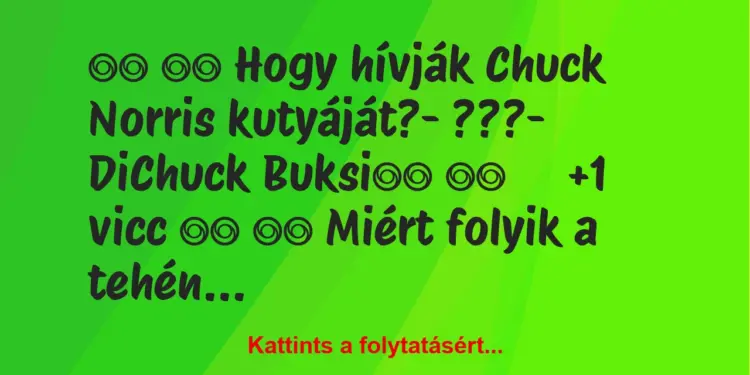 Vicc:
Hogy hívják Chuck Norris kutyáját?- ???- …