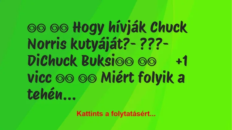 Vicc: 
		  
		  Hogy hívják Chuck Norris kutyáját?- ???- …