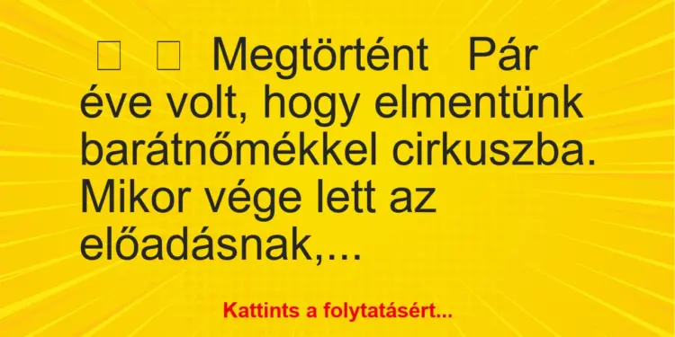 Vicc:
MegtörténtPár éve volt, hogy elmentünk…