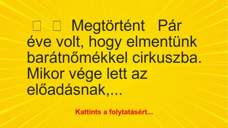 Vicc:
MegtörténtPár éve volt, hogy elmentünk…