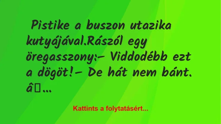 Vicc: Pistike a buszon utazik a kutyájával