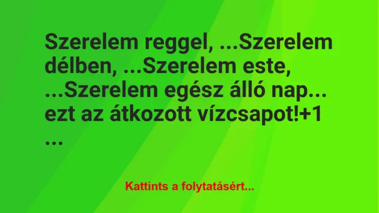 Vicc: Szerelem reggel, …Szerelem délben, …Szerelem este,…