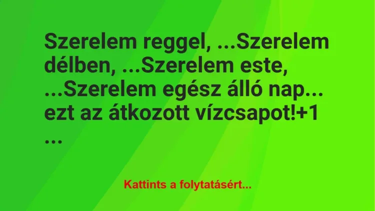 Vicc: Szerelem reggel, …

Szerelem délben, …

Szerelem este,…