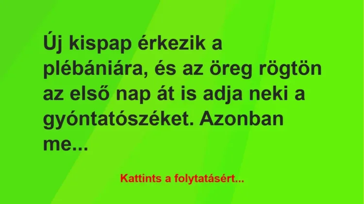 Vicc: Új kispap érkezik a plébániára, és az öreg rögtön az első nap át is…