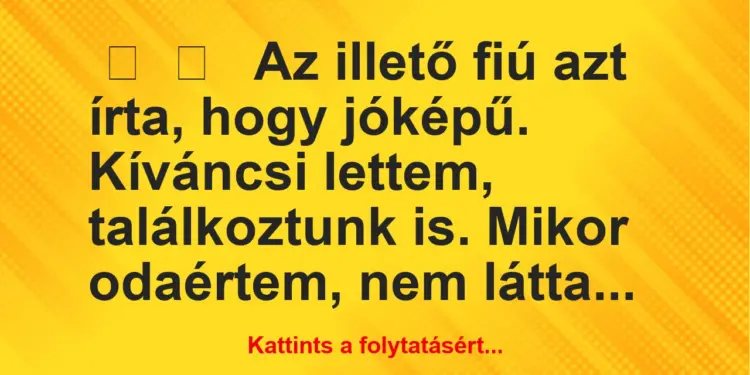 Vicces történet:Az illető fiú azt írta, hogy jóképű….