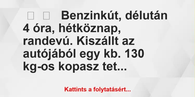 Vicces történet:Benzinkút, délután 4 óra, hétköznap, randevú….