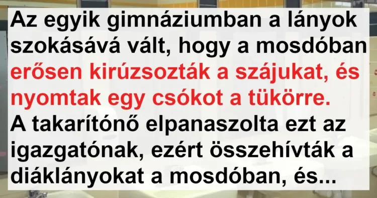 Vicc: A takarítónő megleckéztette a diáklányokat a suli mosdójában