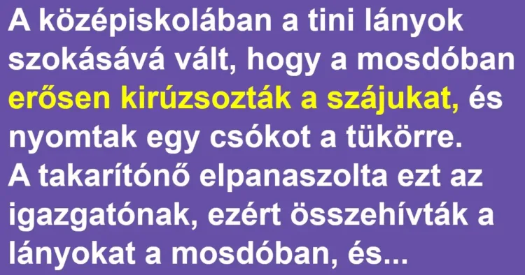 Vicc: A takarítónő megleckéztette a lányokat a mosdóban