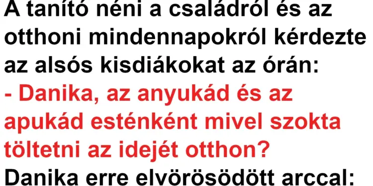 Vicc: A tanító néni is elvörösödött a kisfiú válaszától