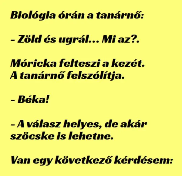 Vicc: Biológia órán a tanárnő