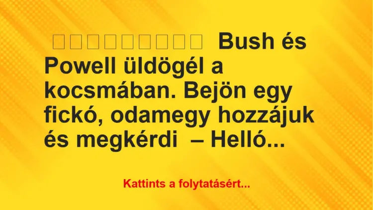 Bush és Powell üldögél a kocsmában