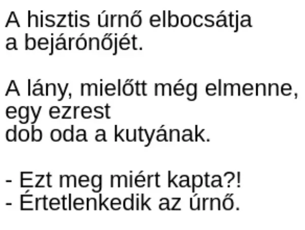 Vicc: A hisztis úrnő elbocsátja a bejárónőjét