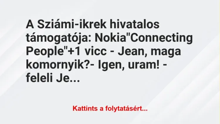 Vicc: A Sziámi-ikrek hivatalos támogatója: Nokia

“Connecting People”