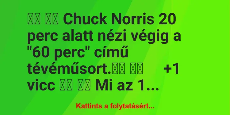 Vicc:
Chuck Norris 20 perc alatt nézi végig a “60 perc”…