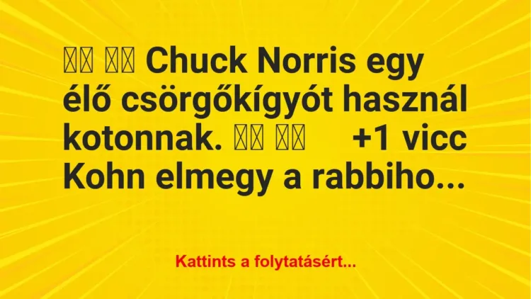 Vicc: 
		  
		  Chuck Norris egy élő csörgőkígyót használ…