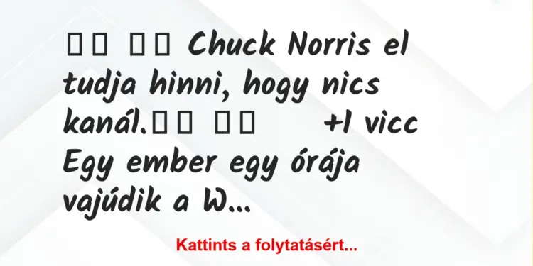 Vicc:
Chuck Norris el tudja hinni, hogy nics…