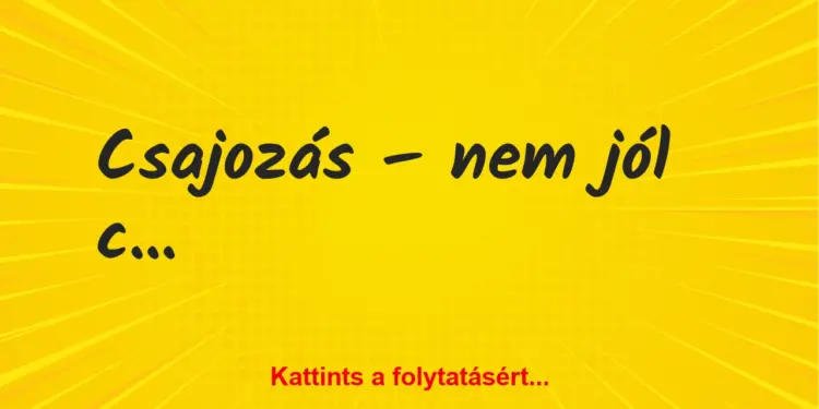 Vicc: Csajozás – nem jól csinálod :)