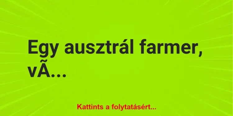 Vicc: Egy ausztrál farmer