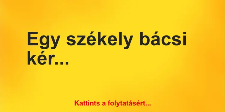 Vicc: Egy székely bácsi kérdezi a fiától