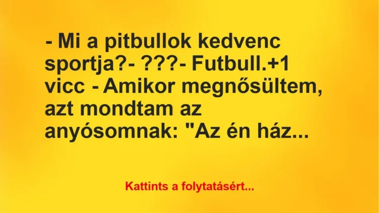 Vicc: – Mi a pitbullok kedvenc sportja?

– ???

– Futbull.