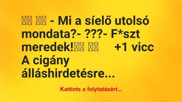 Vicc: 
		  
		  – Mi a síelő utolsó mondata?- ???- F*szt …