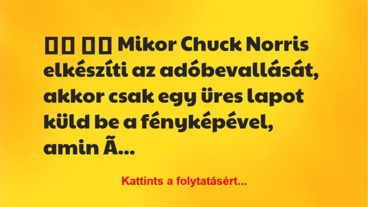 Vicc:
Mikor Chuck Norris elkészíti az adóbevallását,…