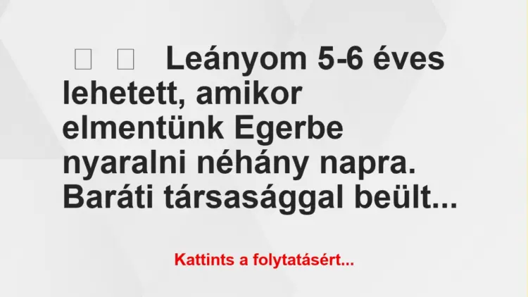 Vicces történet:Leányom 5-6 éves lehetett, amikor…