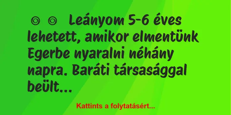 Vicces történet:Leányom 5-6 éves lehetett, amikor…