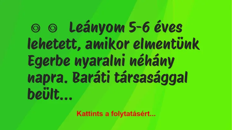 Vicces történet:Leányom 5-6 éves lehetett, amikor…