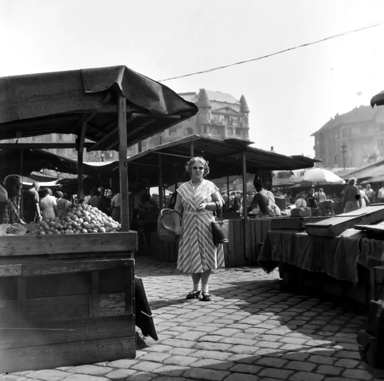 Budapest, Lehel (Élmunkás) téri piac, 1957,
FORTEPAN