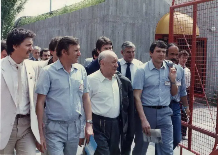 Budapest, Városliget, Kádár János a Petőfi Csarnok átadásakor, 1985-ben.