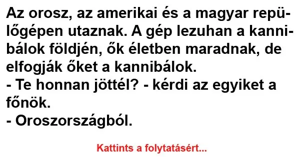 Vicc: Az orosz, az amerikai és a magyar repülőgépen utaznak