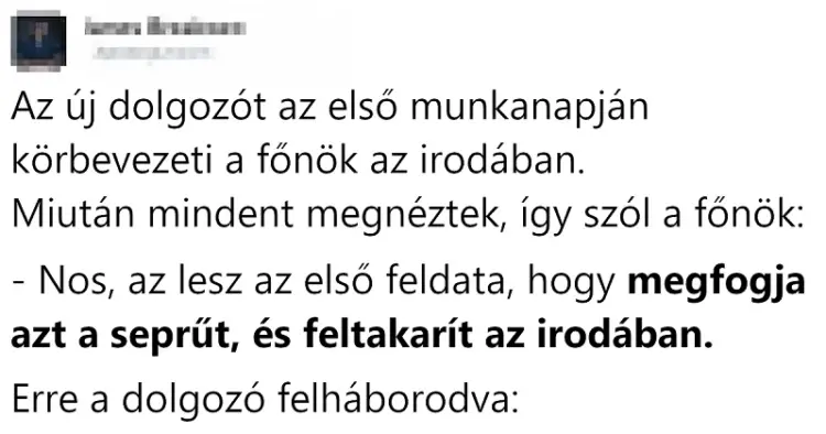 Vicc: Az új dolgozót az első munkanapján körbevezeti a főnök