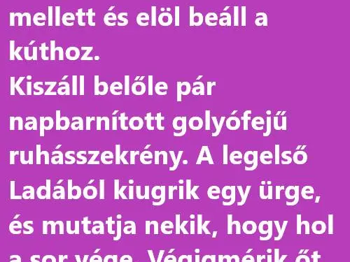 Vicc: Hatalmas sor a benzinkútnál, Merci érkezik, elhúz a sor mellett…