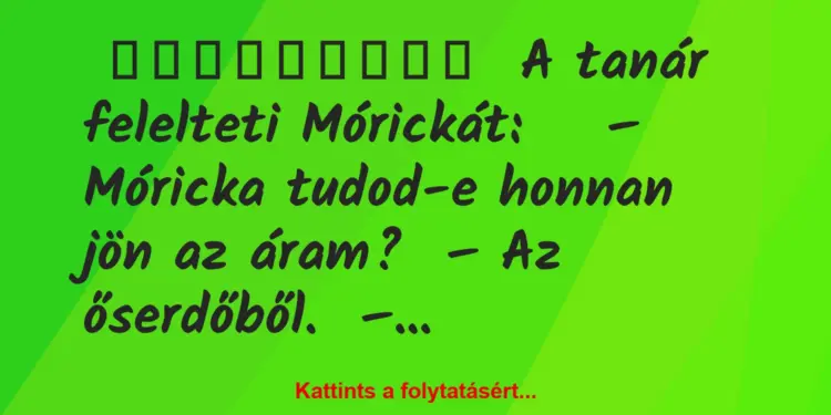 A tanár felelteti Mórickát