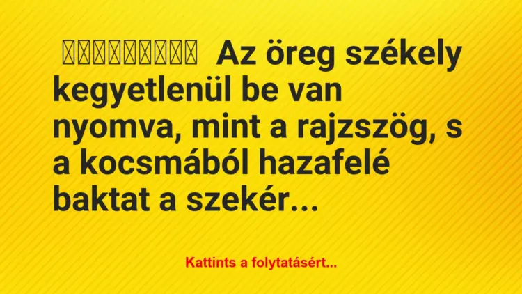 Az öreg székely kegyetlenül be van nyomva